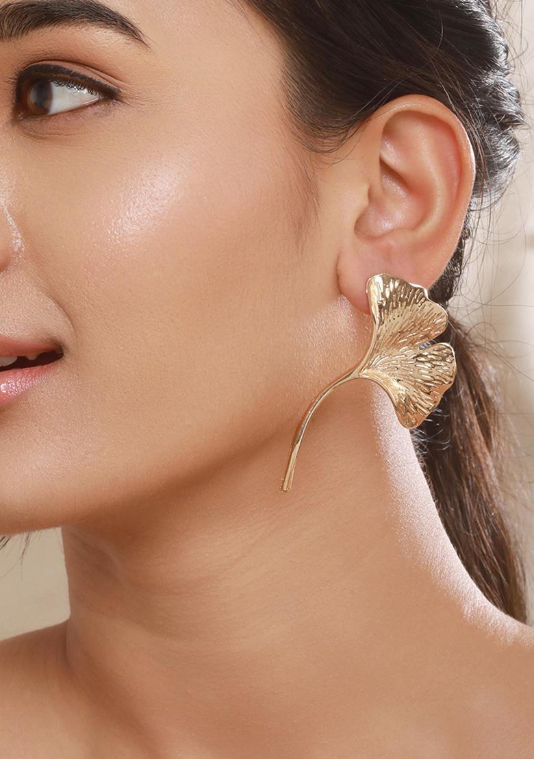 Gold Plated Contemporary Studs Earrings