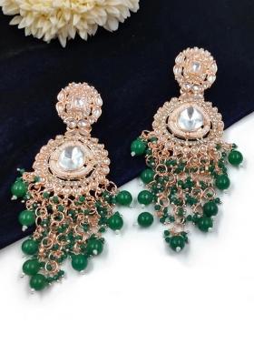 Green Alloy Statement Earring Set