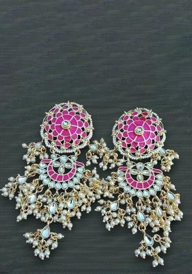 Pink Alloy Heavy Earring Set