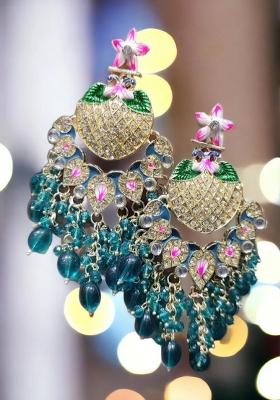 Multicolor Alloy Statement Earring Set