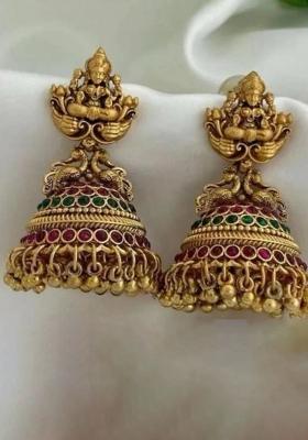 Multicolor Alloy Statement Jhumki Earring