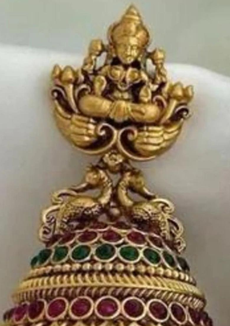 Multicolor Alloy Statement Jhumki Earring