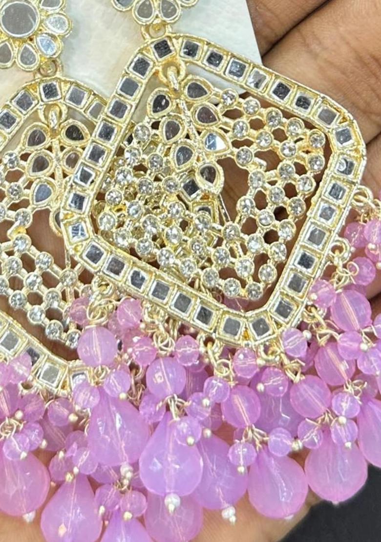 Purple Alloy Statement Earring Set