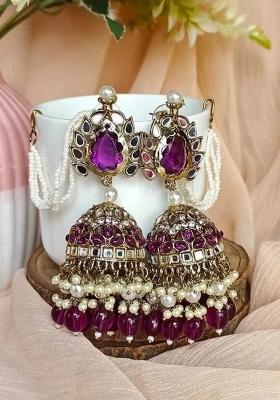 Multicolor Alloy Statement Jhumki Earring