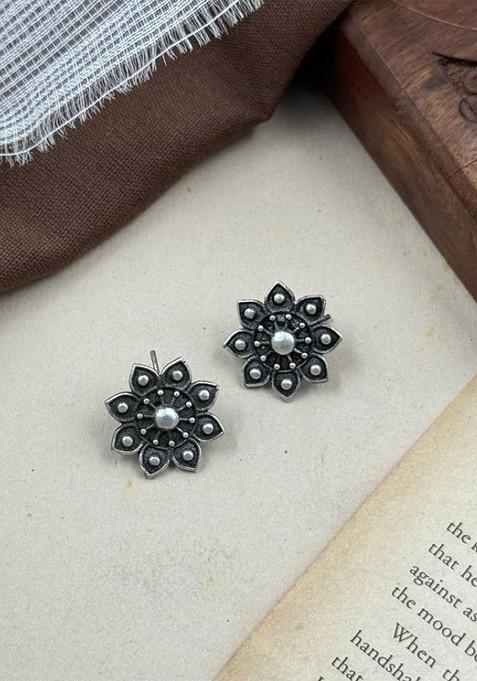 Brass Silver Plated Contemporary Studs