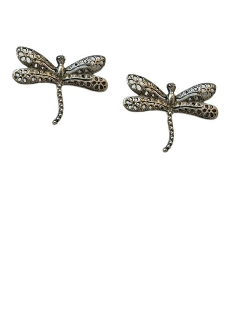 Silver Plated Contemporary Oxidised Studs