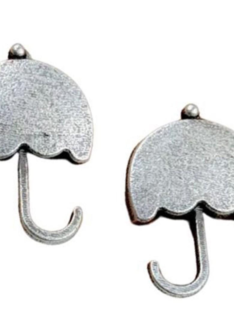 Silver Plated Quirky Shaped Oxidised Studs