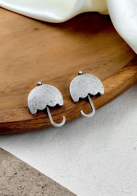 Silver Plated Quirky Shaped Oxidised Studs