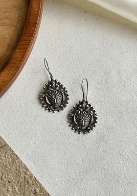 Silver Plated Contemporary Shaped Drop Earrings