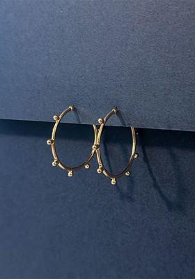 Gold Plated Circular Shaped Half Hoop Earrings
