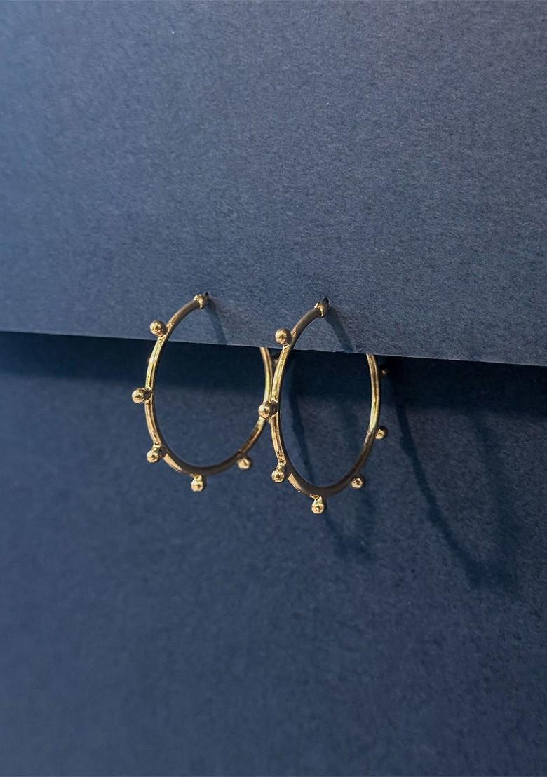 Gold Plated Circular Shaped Half Hoop Earrings