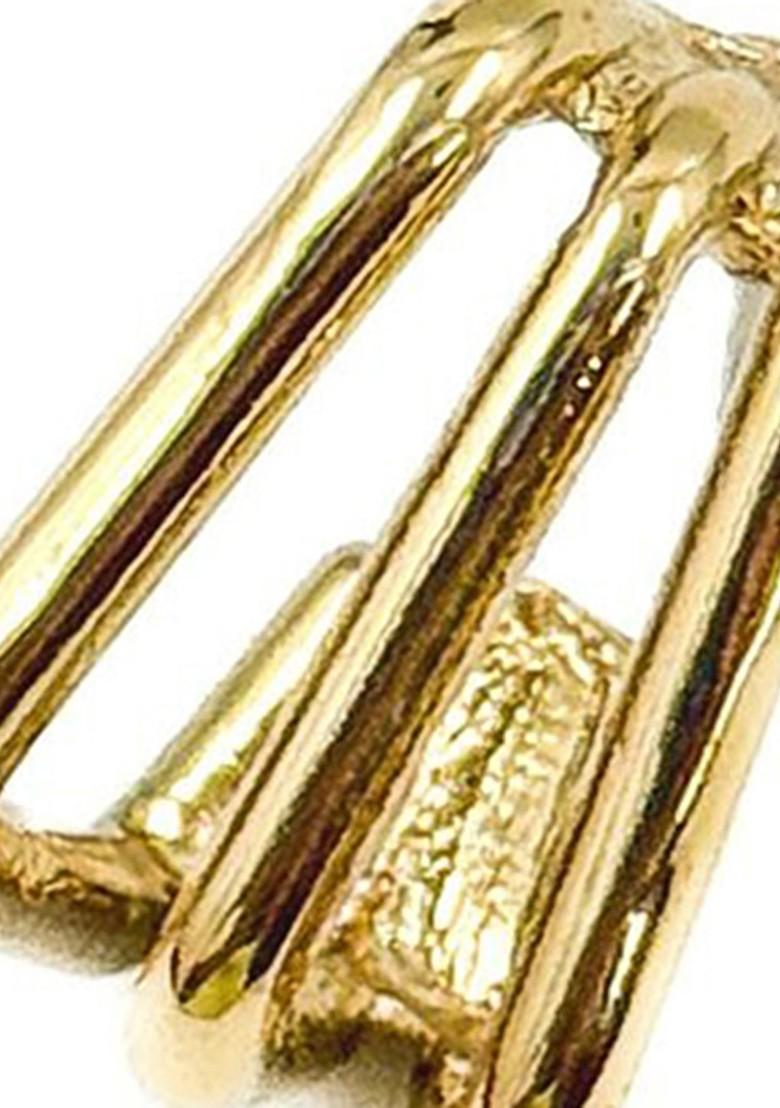 Gold Plated Contemporary Half Hoop Earrings