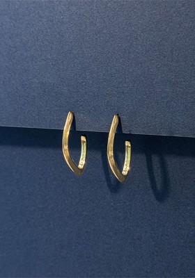 Gold Plated Contemporary Half Hoop Earrings