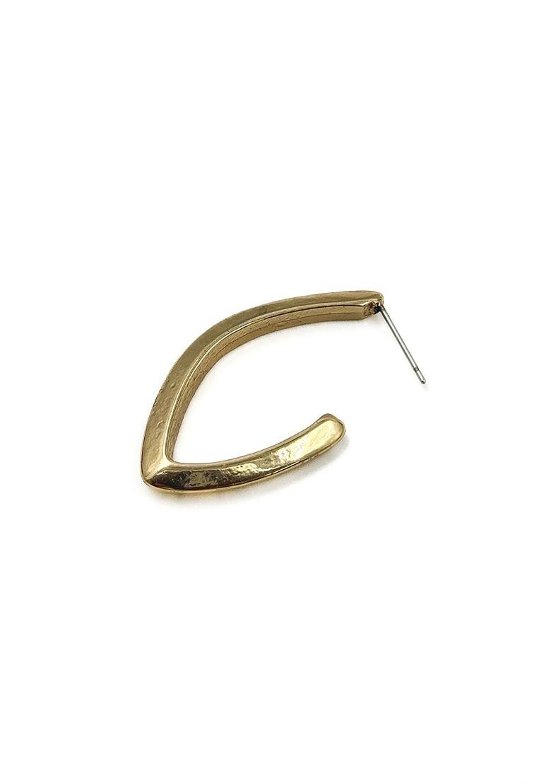 Gold Plated Contemporary Half Hoop Earrings