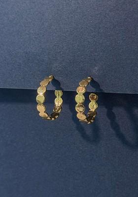 Gold Plated Circular Shaped Half Hoop Earrings