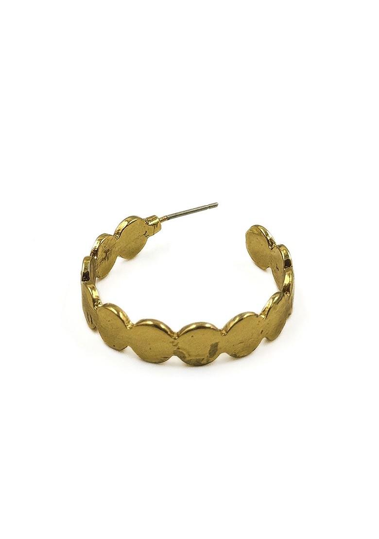 Gold Plated Circular Shaped Half Hoop Earrings