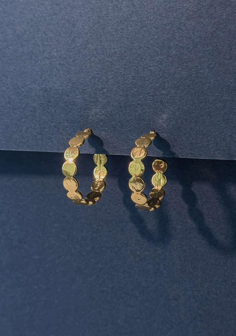 Gold Plated Circular Shaped Half Hoop Earrings