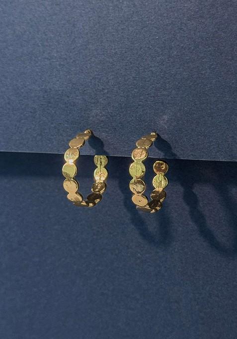 Gold Plated Circular Shaped Half Hoop Earrings