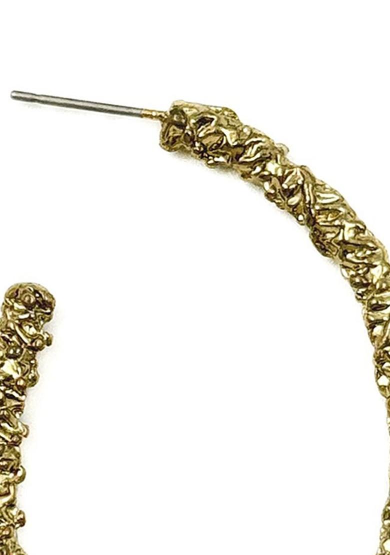 Gold Plated Oval Half Hoop Earrings