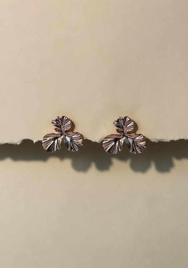 Gold Plated Leaf Shaped Studs