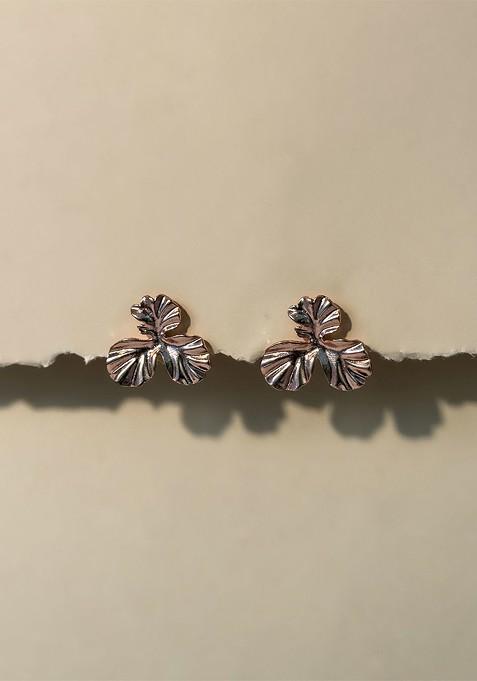 Gold Plated Leaf Shaped Studs