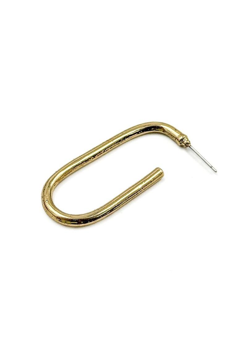 Gold Plated Contemporary Half Hoop Earrings