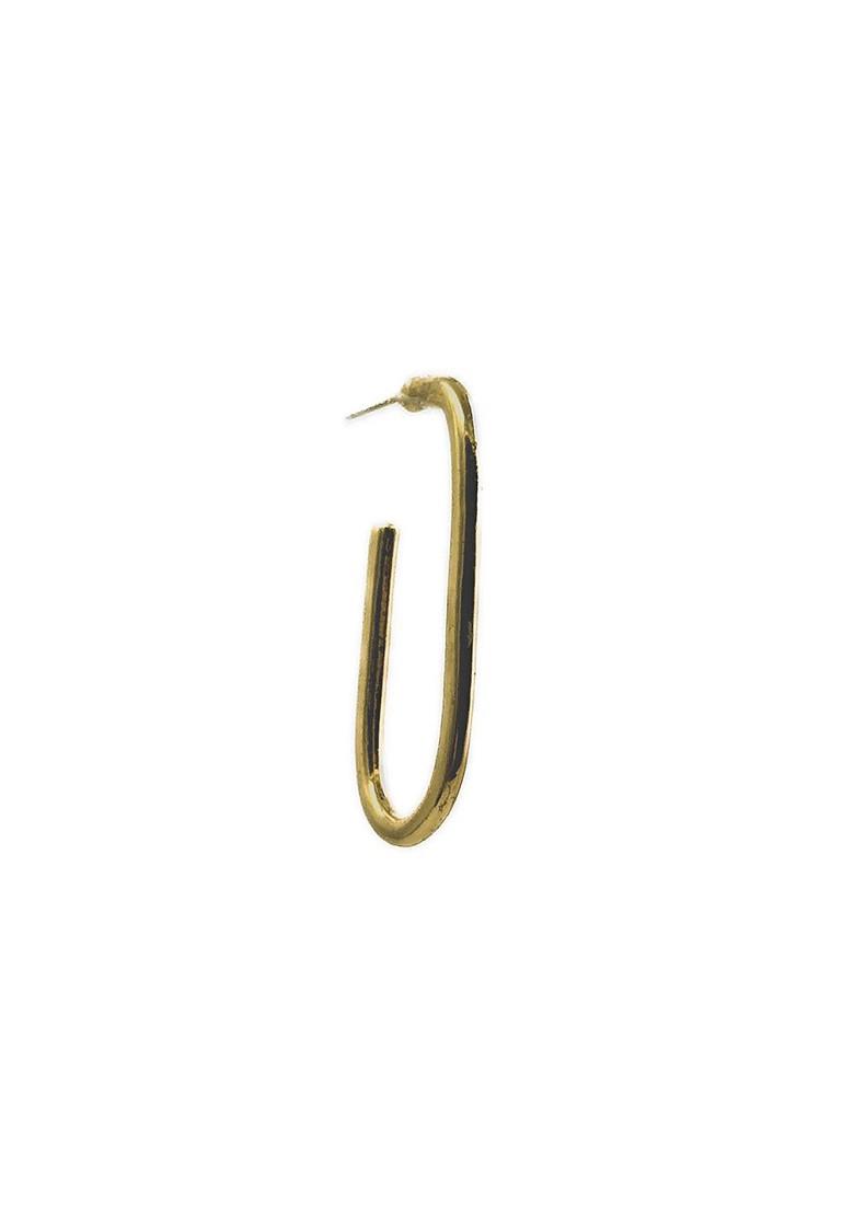 Gold Plated Contemporary Half Hoop Earrings