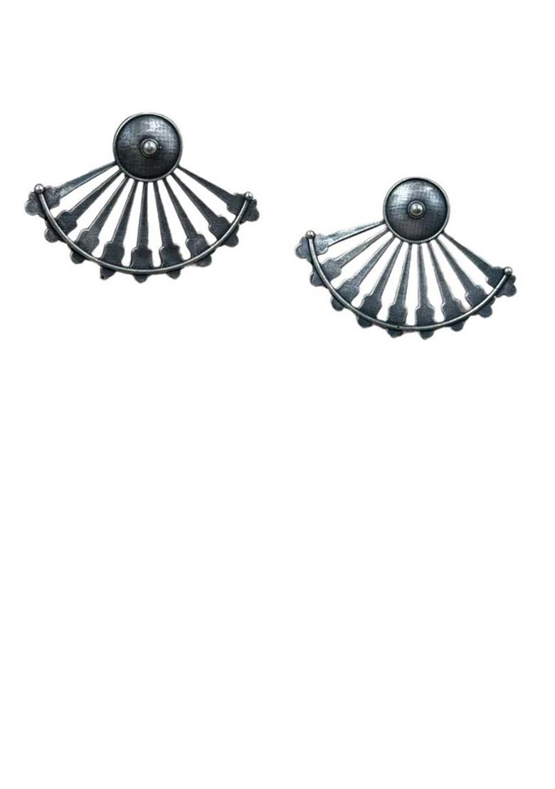 Silver Toned Plated Contemporary Earrings