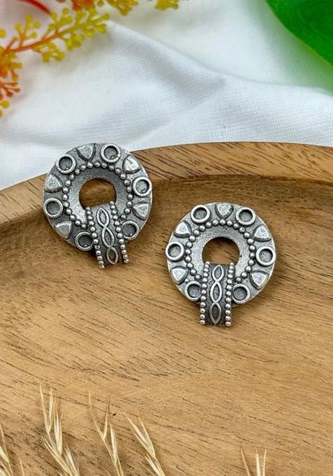 Silver Plated Contemporary Shaped Studs