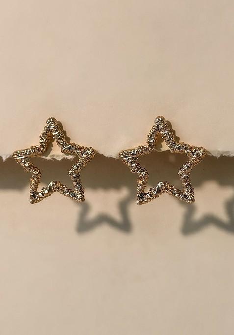 Gold Plated Antique Star Shaped Studs