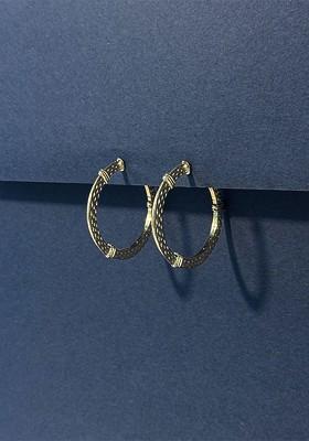 Gold Plated Circular Shaped Half Hoop Earrings