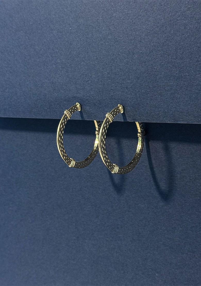 Gold Plated Circular Shaped Half Hoop Earrings