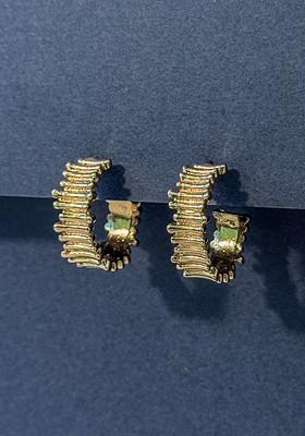 Gold Plated Circular Shaped Half Hoop Earrings