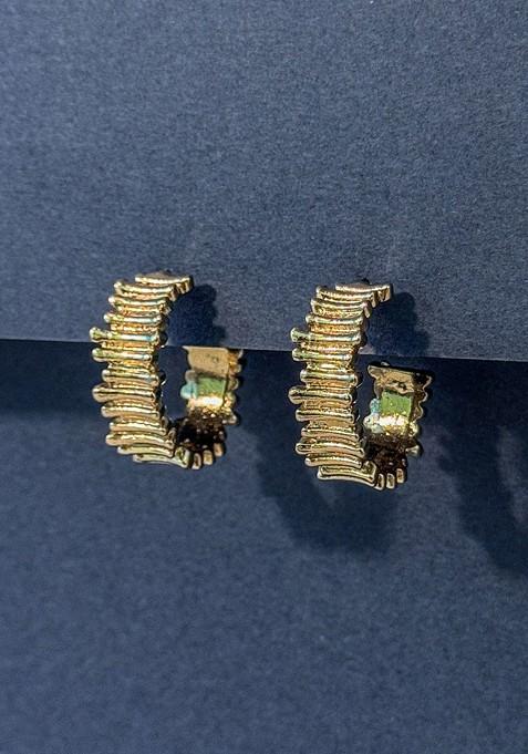 Gold Plated Circular Shaped Half Hoop Earrings