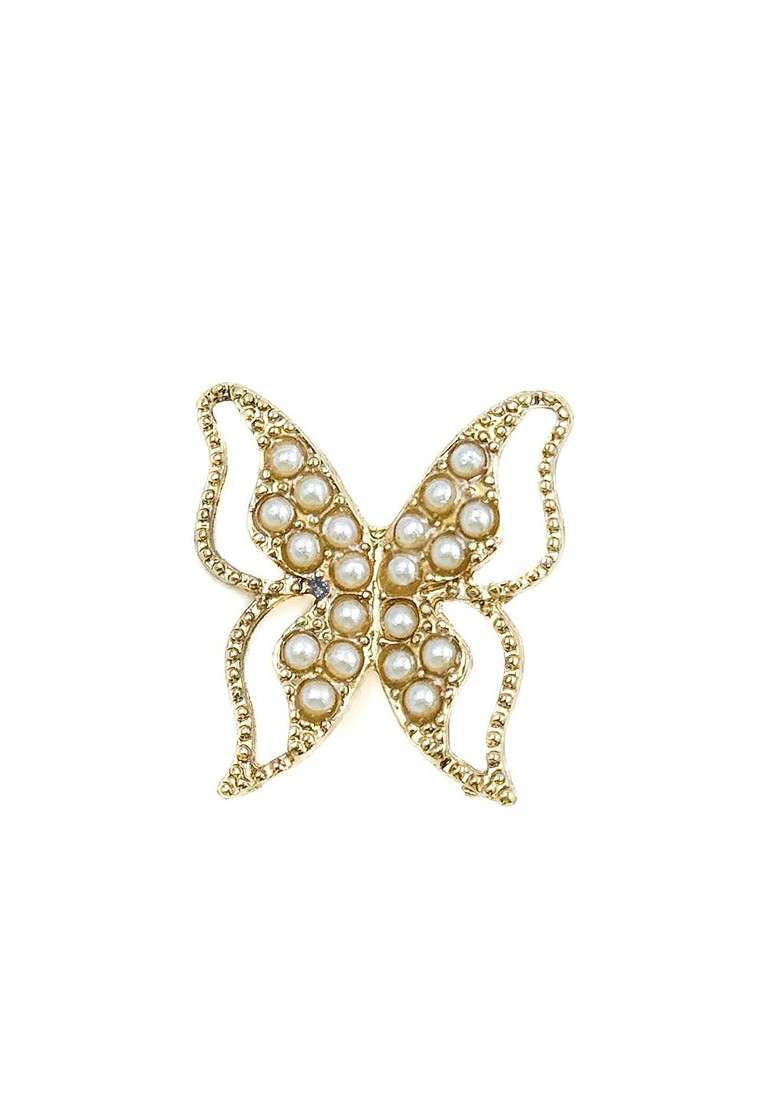 Gold Plated Artificial Stones Studded Butterfly Animal Shaped Studs - Indya