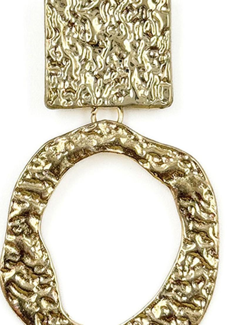 Gold Plated Contemporary Antique Drop Earrings