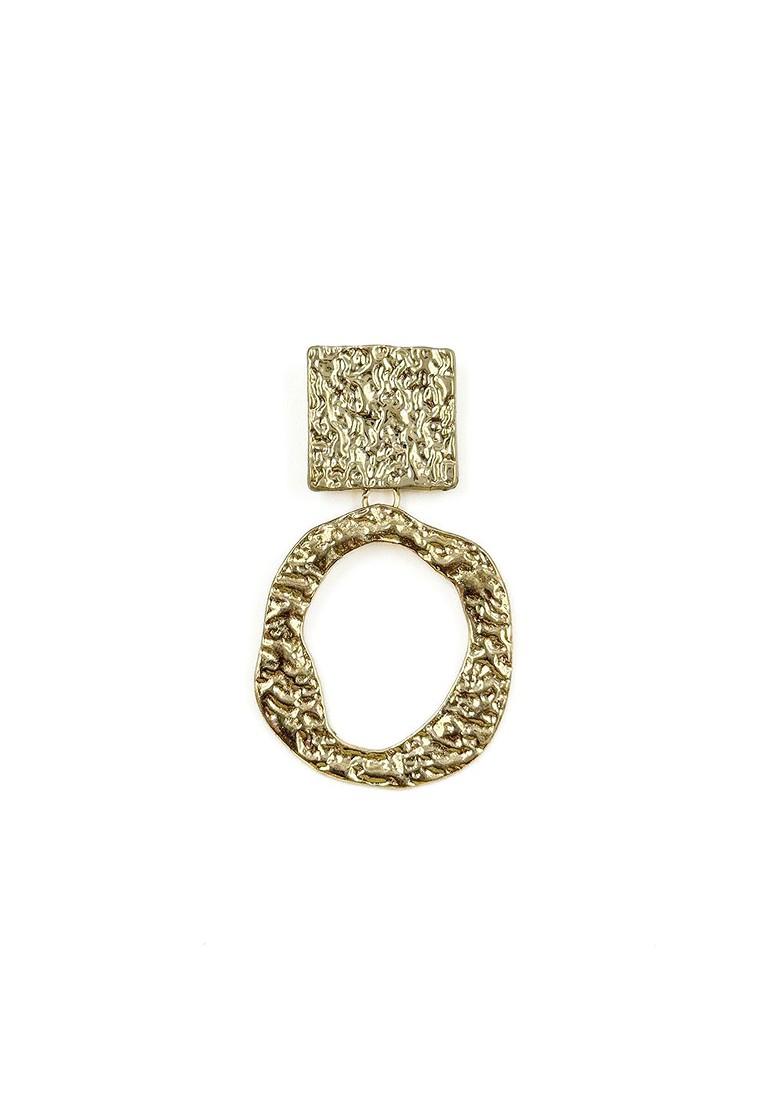 Gold Plated Contemporary Antique Drop Earrings