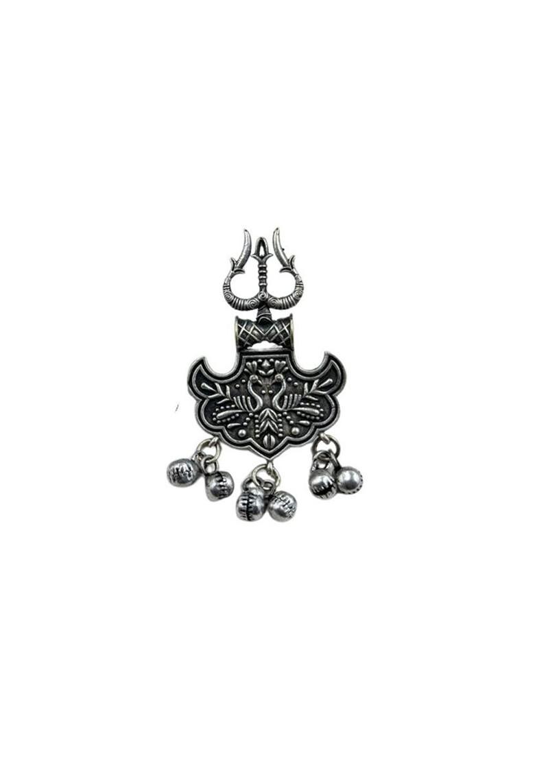 Silver Plated Contemporary Oxidised Drop Earrings
