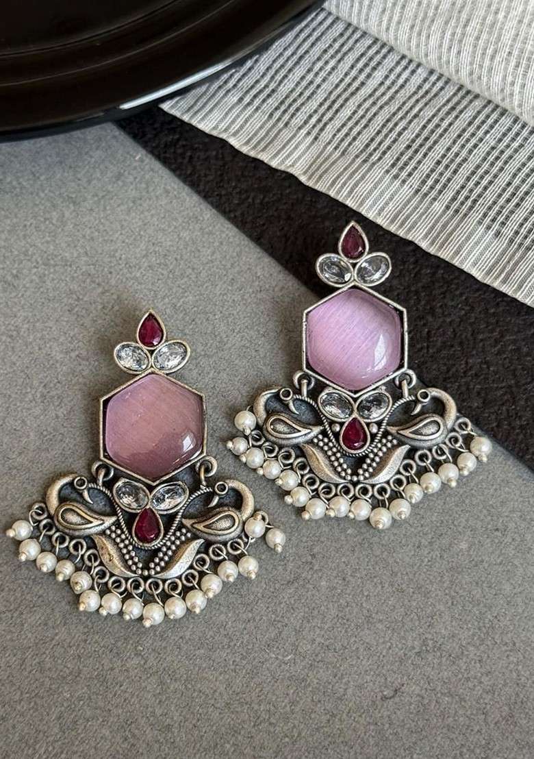 Peacock Shaped Chandbalis Earrings - Indya