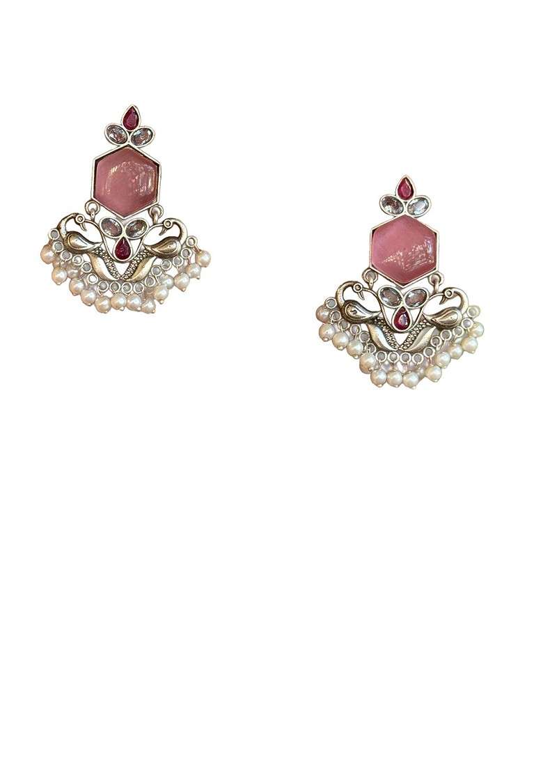 Peacock Shaped Chandbalis Earrings - Indya