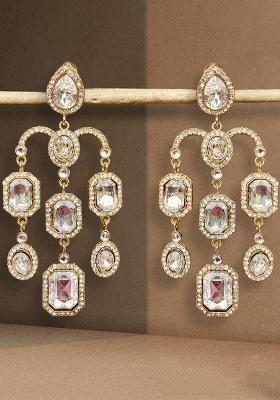 Gold Plated American Diamond Earrings