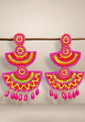 Pink Beaded Earrings