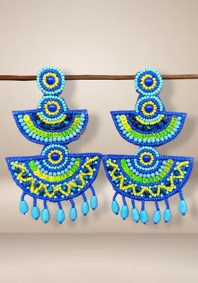 Blue Beaded Earrings