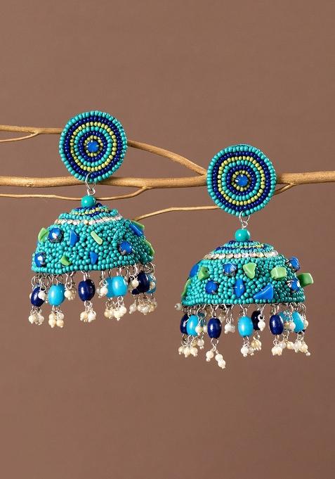 Blue Handcrafted Jhumkas