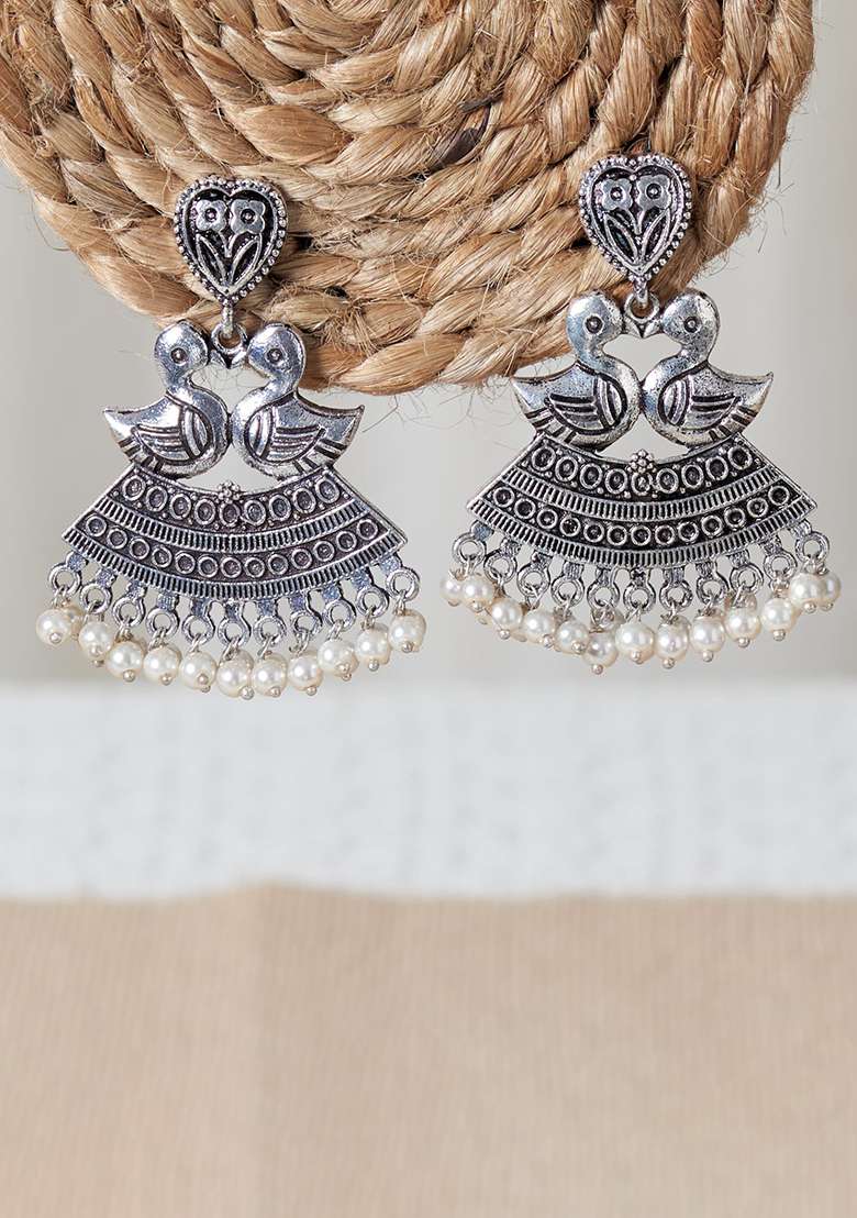 Oxidised Bird Earrings - Indya