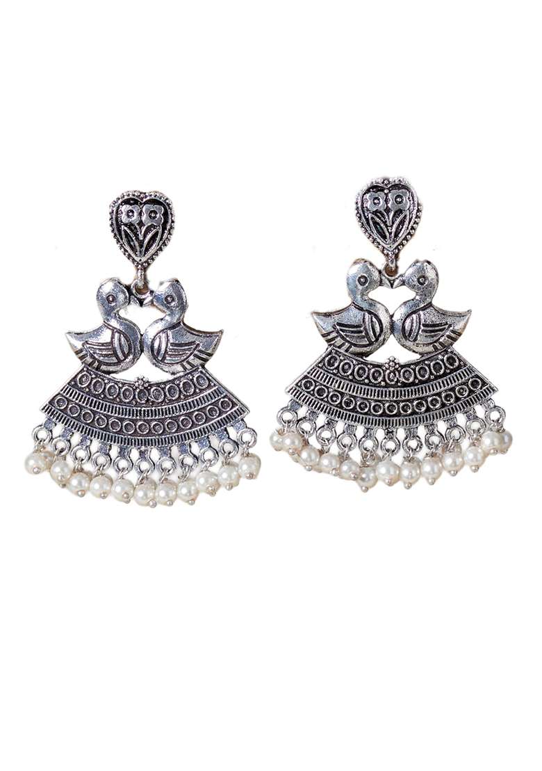 Oxidised Bird Earrings - Indya
