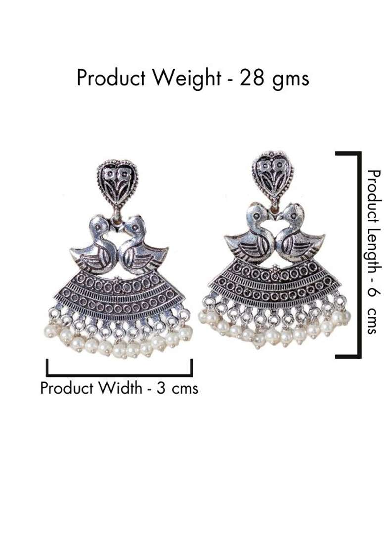 Oxidised Bird Earrings - Indya