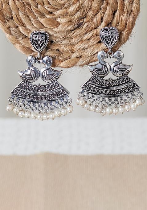 Oxidised Bird Earrings