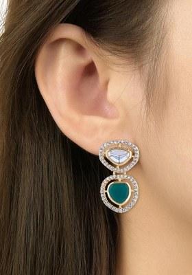 Gold Plated Latest Fashion Stylish Contemporary Stud Drop Earring For Women (E3239G)