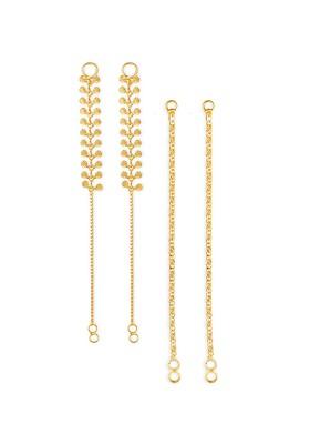 Set Of 2 Gold Plated Classic Ear Cuff Chains